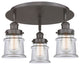 Canton-3 Light 17" Flush Mount-Oil Rubbed Bronze, Clear Glass Shade