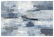 "Clear Water Indigo and Gray" Digital Paper Print by Silvia Vassileva, 32"x22"