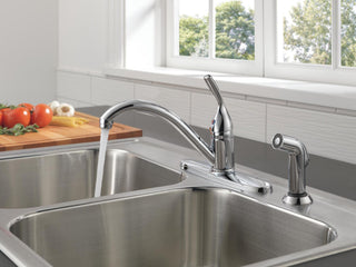 Delta 400-DST Classic Kitchen Faucet - Brilliance Stainless