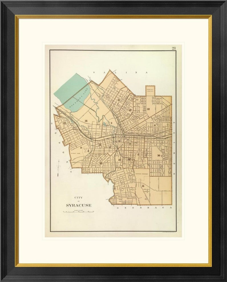 "Syracuse, New York, 1895" Framed Digital Print by Joseph Rudolf Bien, 26"x32"