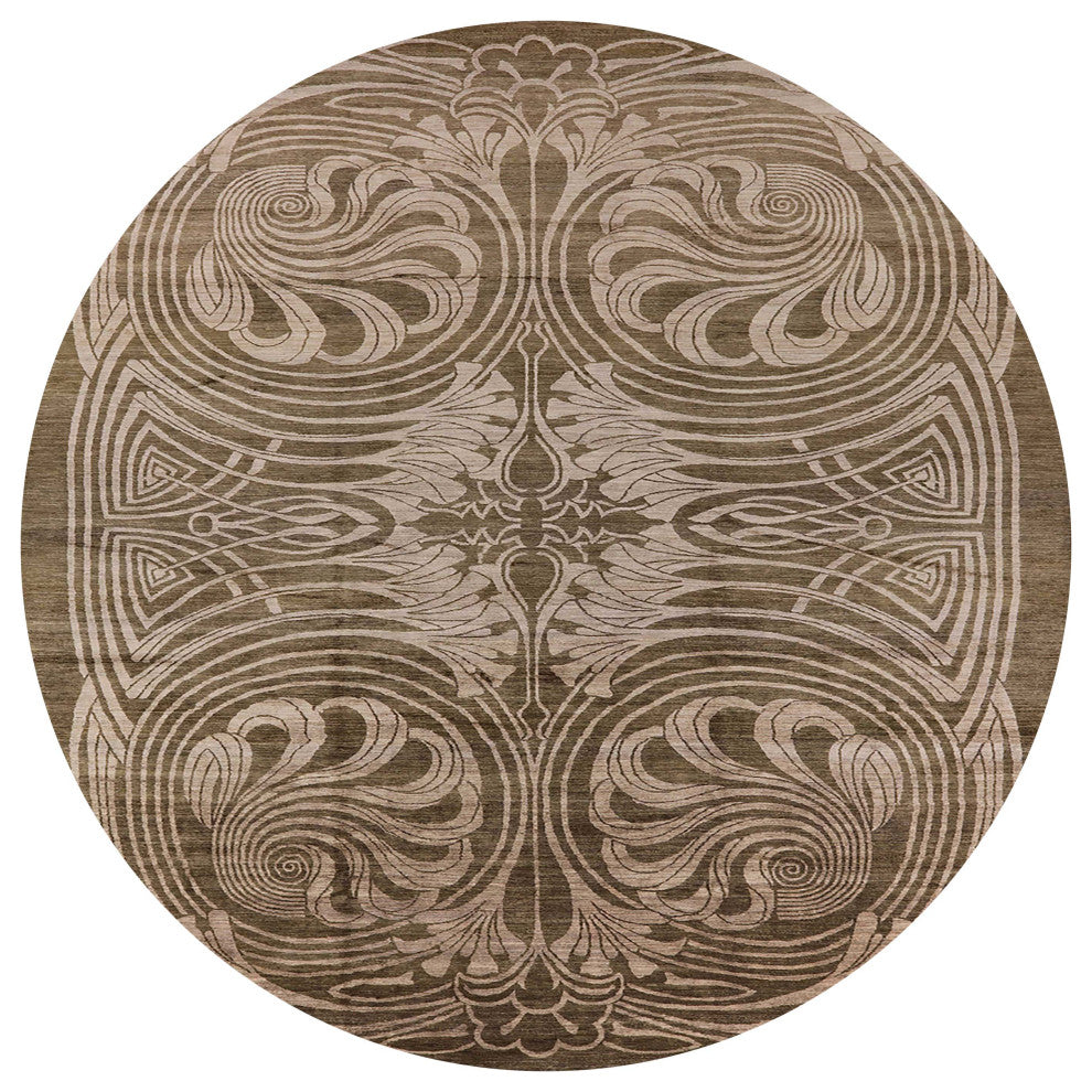 Ahgly Company Indoor Round Mid-Century Modern Area Rugs, 5' Round