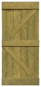 Stained Solid Pine Wood Sliding Barn Door, Jungle Green, 30"x84", K Series
