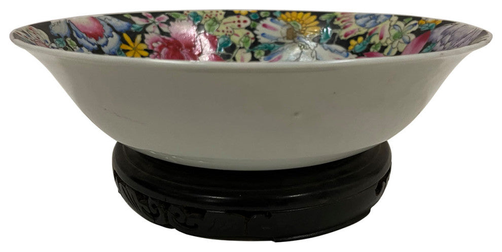 Consigned Antique Chinese Femille Rose Porcelain Bowl with Marks