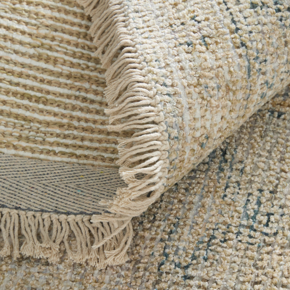Weave & Wander Ramey Vintage Space Dyed Wool Rug, Tan/Gray, 9'x12'