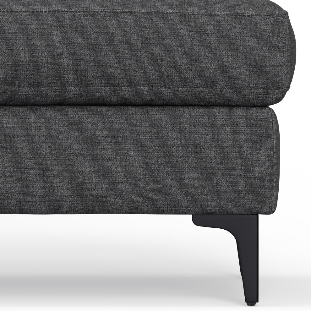 Ava Ottoman in Tightly Woven Performance Fabric , Assembled