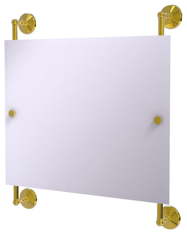 Monte Carlo Landscape Frameless Rail Mounted Mirror, Polished Brass