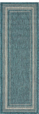 Unique Loom Teal Soft Border Outdoor 2'' 0 x 6'' 0 Runner Rug