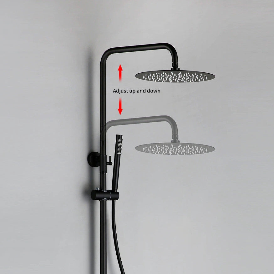 Wasser™ Matte Black Shower Faucet With Handheld Shower Head, 12" Showerhead