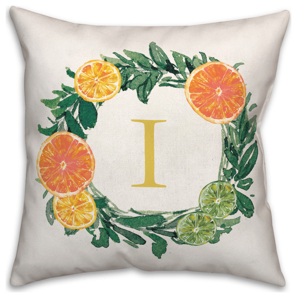 I Monogram Citrus 18x18 Indoor / Outdoor Pillow