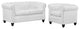 Modern White Earl 2 Piece Upholstered Vinyl Living Room Set