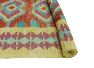 Sangat Flatweave Muiz Red/Gold Rug, 4'2 x 6'3
