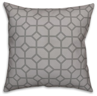 Gray Geometric 16x16 Throw Pillow Cover