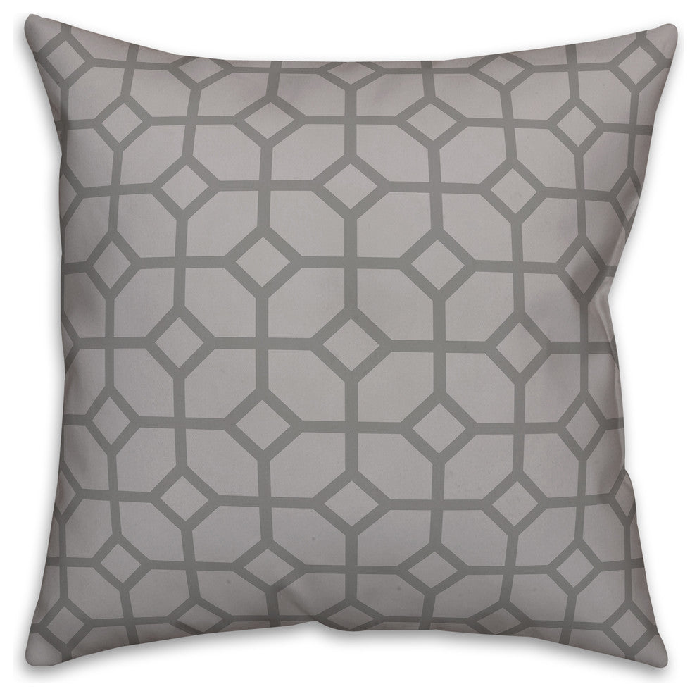 Gray Geometric 16x16 Throw Pillow Cover