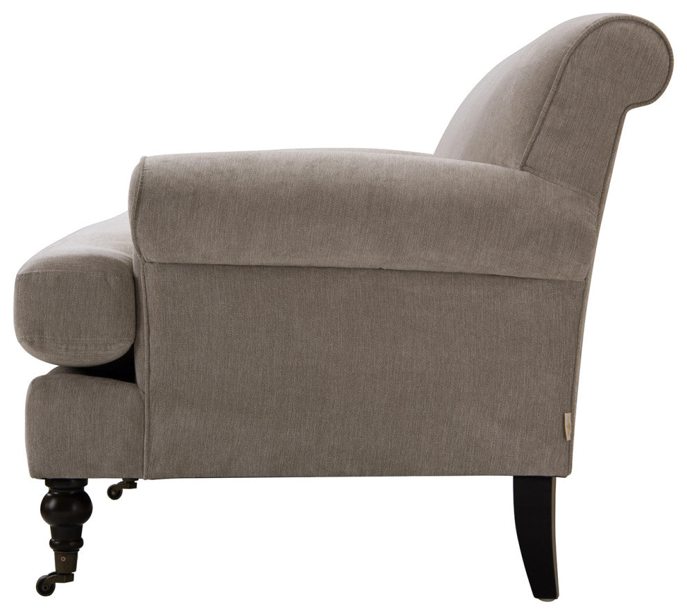 Alana Lawson 88" 3-Cushion Tight Back Sofa, Silver Gray Polyester