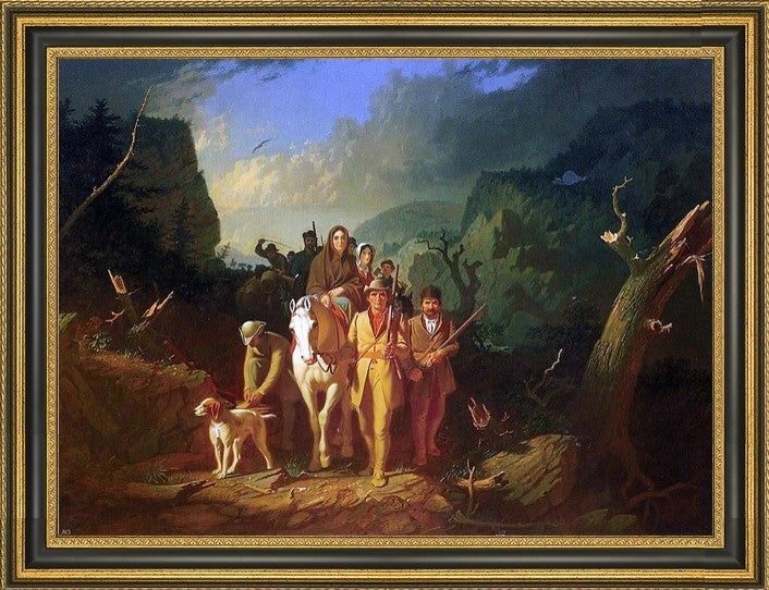 George Caleb Bingham The Emigration of Daniel Boone Framed Canvas Print, 18"x24"