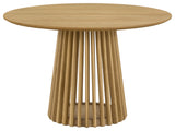 Pasadena 47" Wood Round Dining Table, Natural Oak Finish