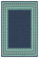 8"x11" Navy and Green Geometric Indoor Outdoor Area Rug