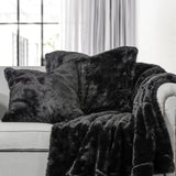 HiEnd Accents Oversized Arctic Bear Throw Blanket, 50"x80", Black