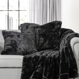 HiEnd Accents Oversized Arctic Bear Throw Blanket, 50"x80", Black