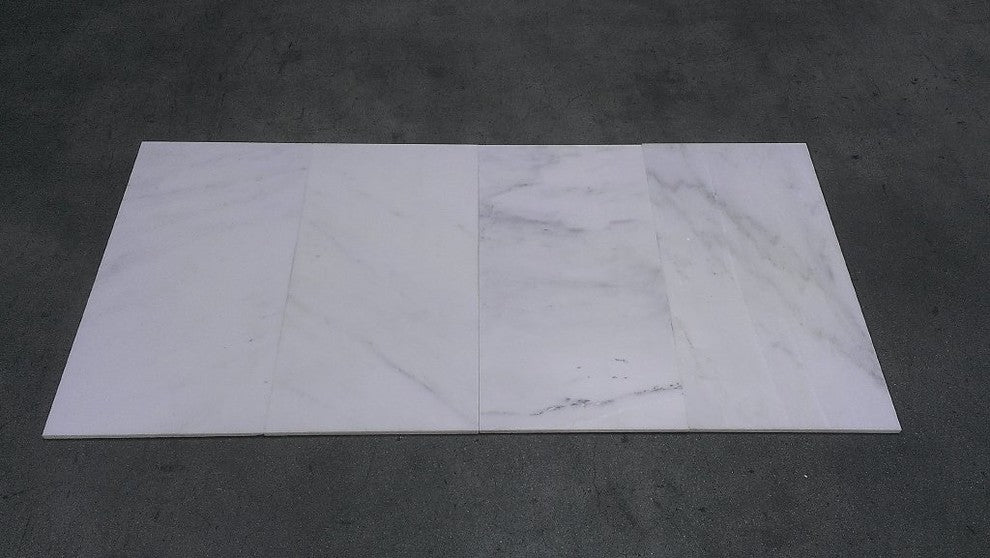 Calacatta Honeymoon Marble Tiles, Polished Finish, 12"x24", Set of 48