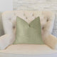 Alpine Maize Blue and Beige Luxury Throw Pillow, 24"x24"