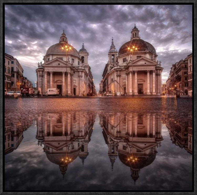 "The Twin Sisters." Framed Canvas Giclee by Cuomo Massimo, 17x17"