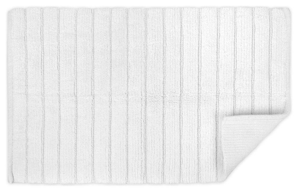 DII White Ribbed Rug 17"x24"
