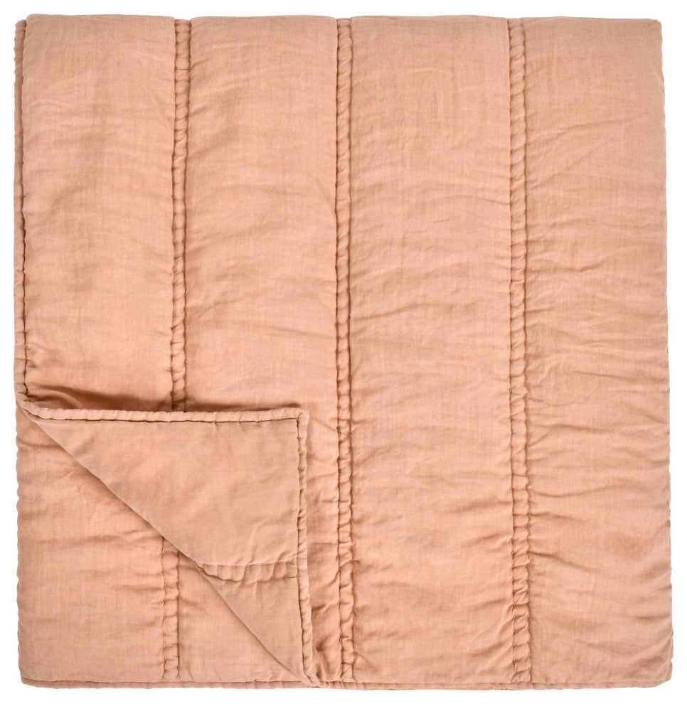 Rowen Sustainable Fabric Quilt by Kosas Home, Clay, Queen