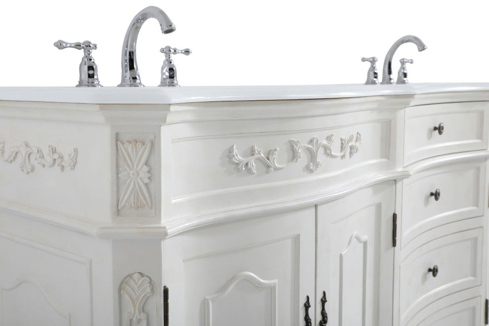 Bathroom Vanity, Antique White, 72", Double Sink