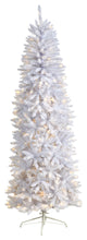 T3361 7 Slim White Artificial Christmas Tree With 300 Warm White LED Lights