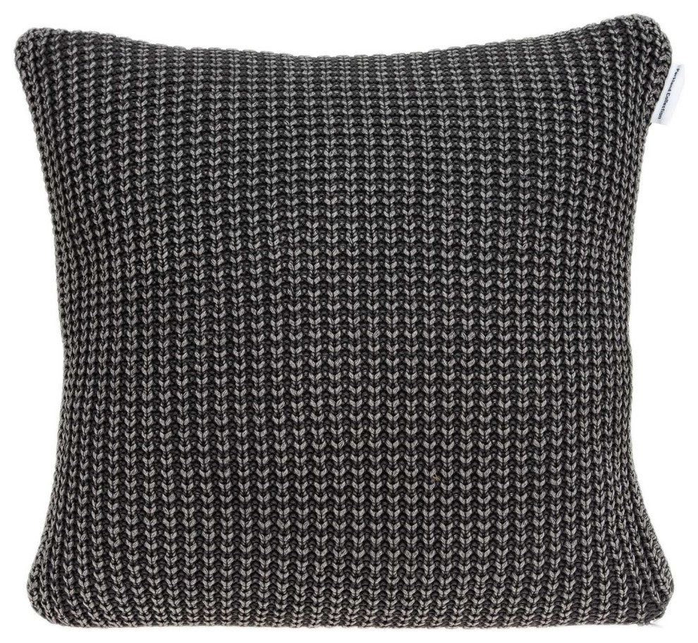 20" X 7" X 20" Transitional Charcoal Pillow Cover With Down Insert