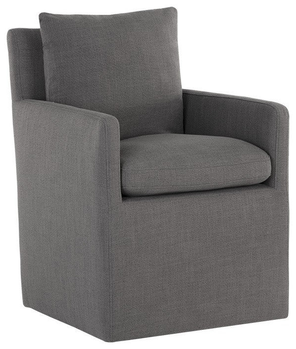 Glenrose Wheeled Dining Armchair, Effie Smoke