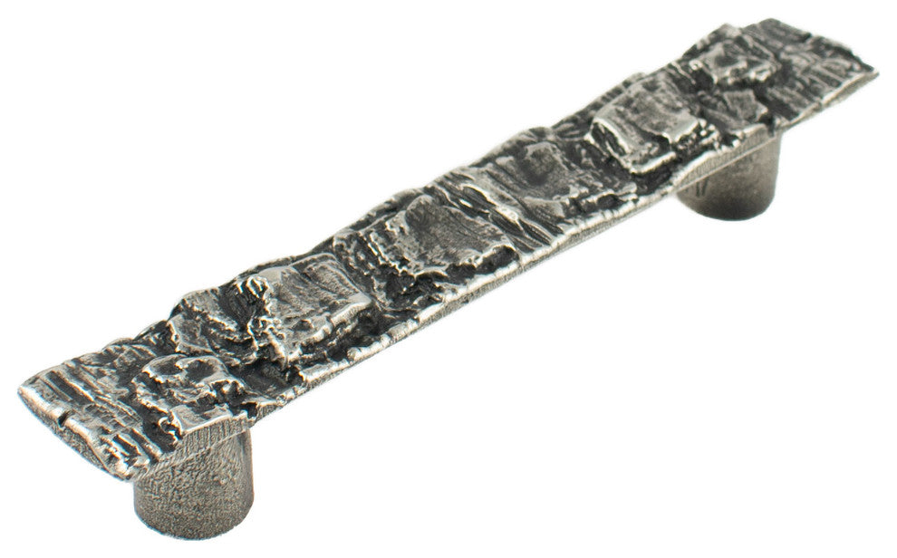 Bark 6" Pewter Cabinet Hardware Pull, Polished Pewter