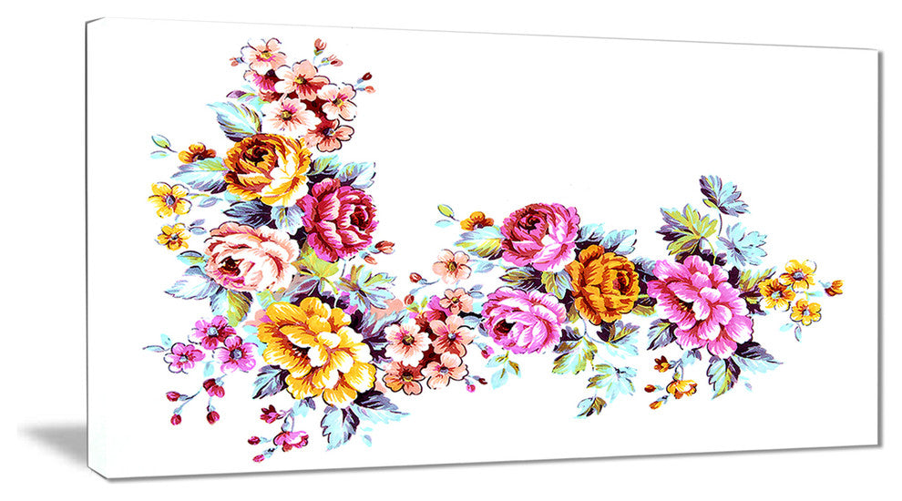"Yellow and Pink Flowers" Canvas Print, 32"x16"