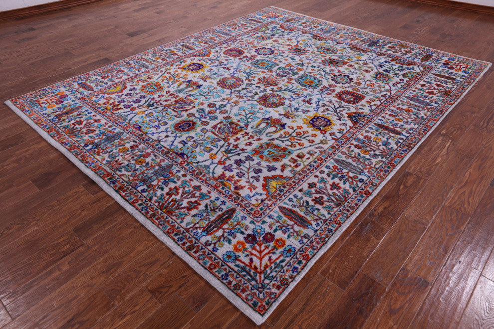 8' 1" X 10' 1" Persian Wool & Silk Handmade Rug - Q15791