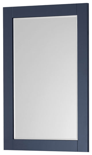 Ivy Rectangular Bathroom Wood Framed Wall Mirror, Blue, 24"