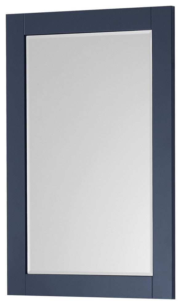 Ivy Rectangular Bathroom Wood Framed Wall Mirror, Blue, 24"