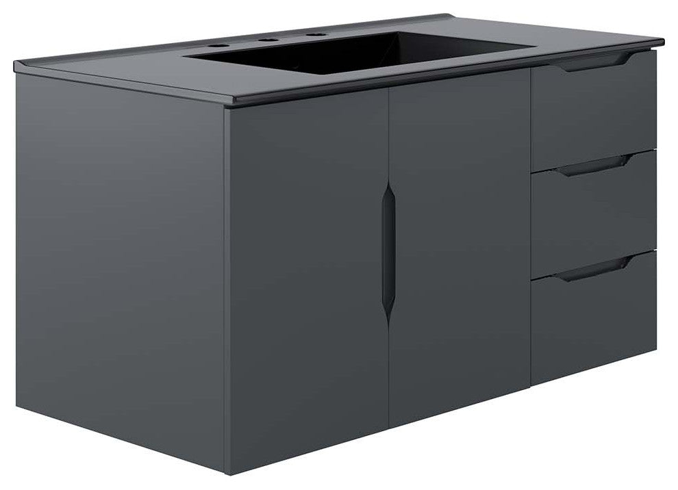 Vitality 36" Bathroom Vanity, Gray Black