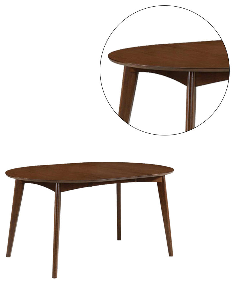 Oval Wood Dining Table, Dark Walnut
