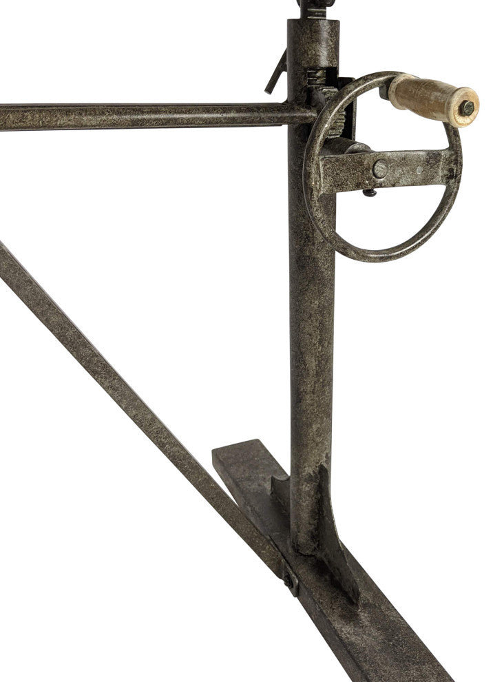 Brio Sit or Stand Adjustable Desk, Natural Driftwood/Aged Iron