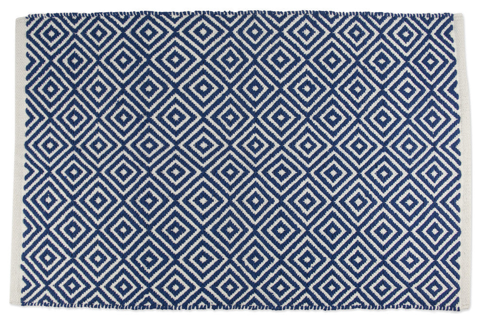 DII Nautical Blue Diamond Rug 2'x3'