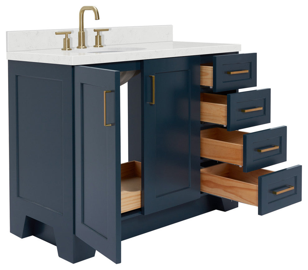 Ariel Taylor 42" Left Offset Single Oval Sink Bathroom Vanity