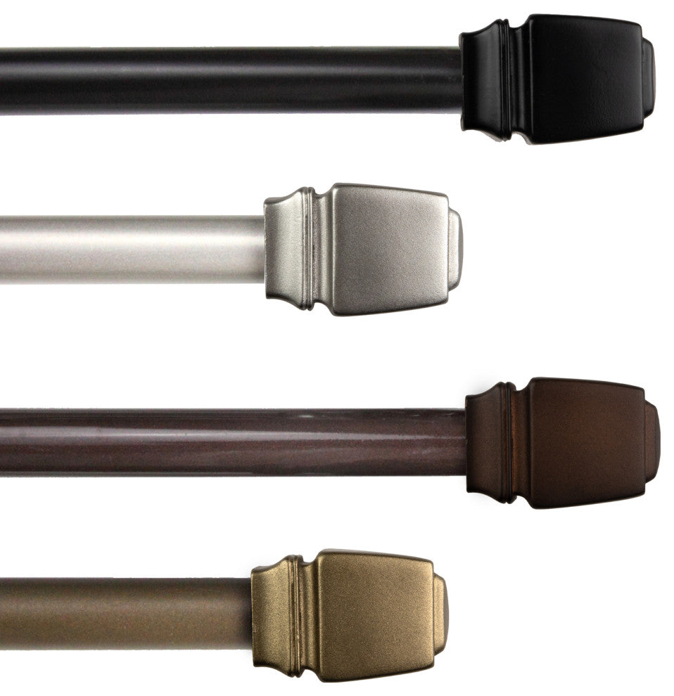 Nona 5/8" Curtain Rod, Cocoa, 18-28"