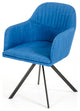 HomeRoots 31" Blue Fabric and Metal Dining Arm Chair