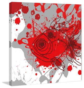 "Grey Red Fish" Painting Print on Canvas by Irena Orlov