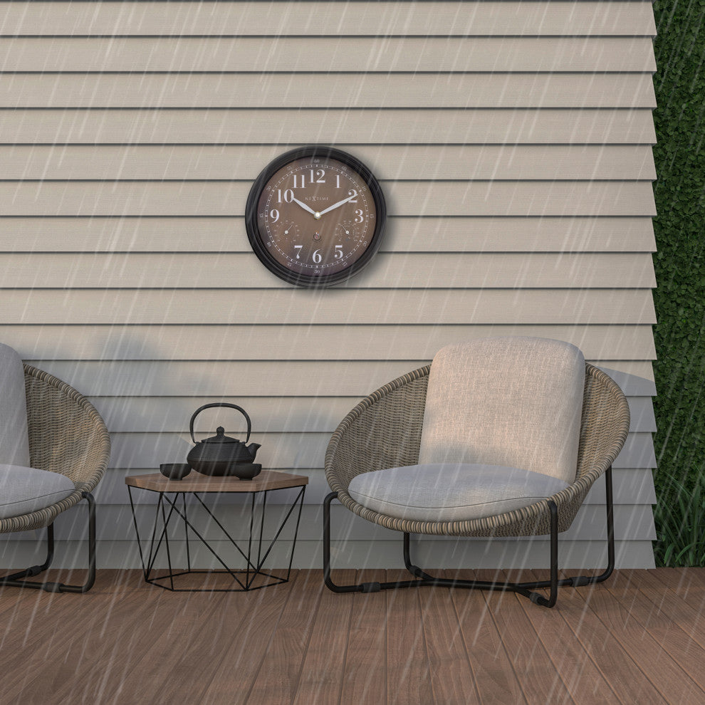 Jasmine 9.25 Inch Weatherstation Outdoor Wall Clock