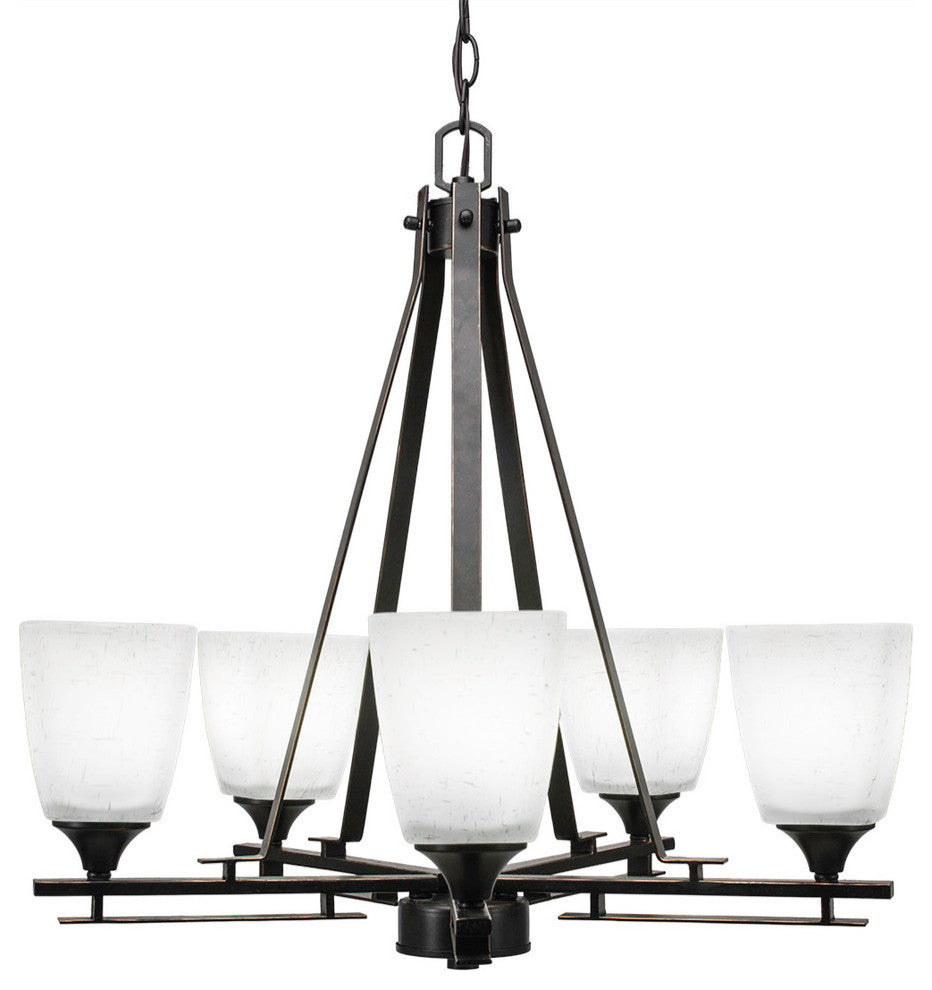 Uptowne 5-Light Chandelier, Dark Granite/White Muslin