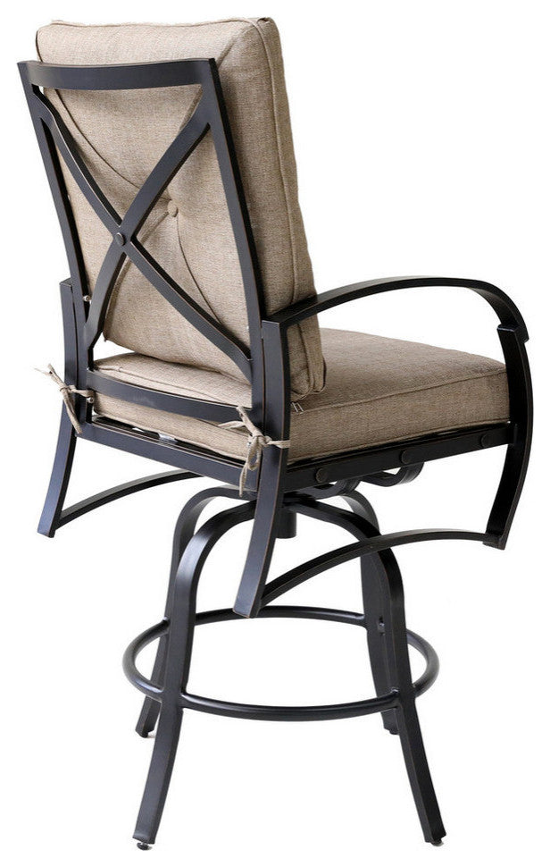 Sinclair Bar Chair With Back and Seat Cushion, Set of 2