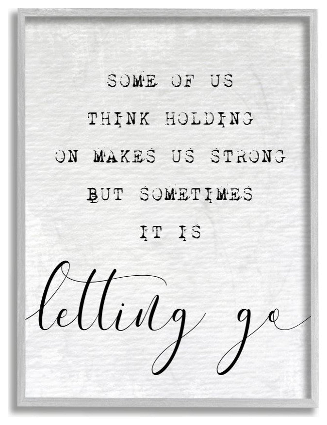 Letting Go Family Inspirational Word Paper Design, 11"x14"