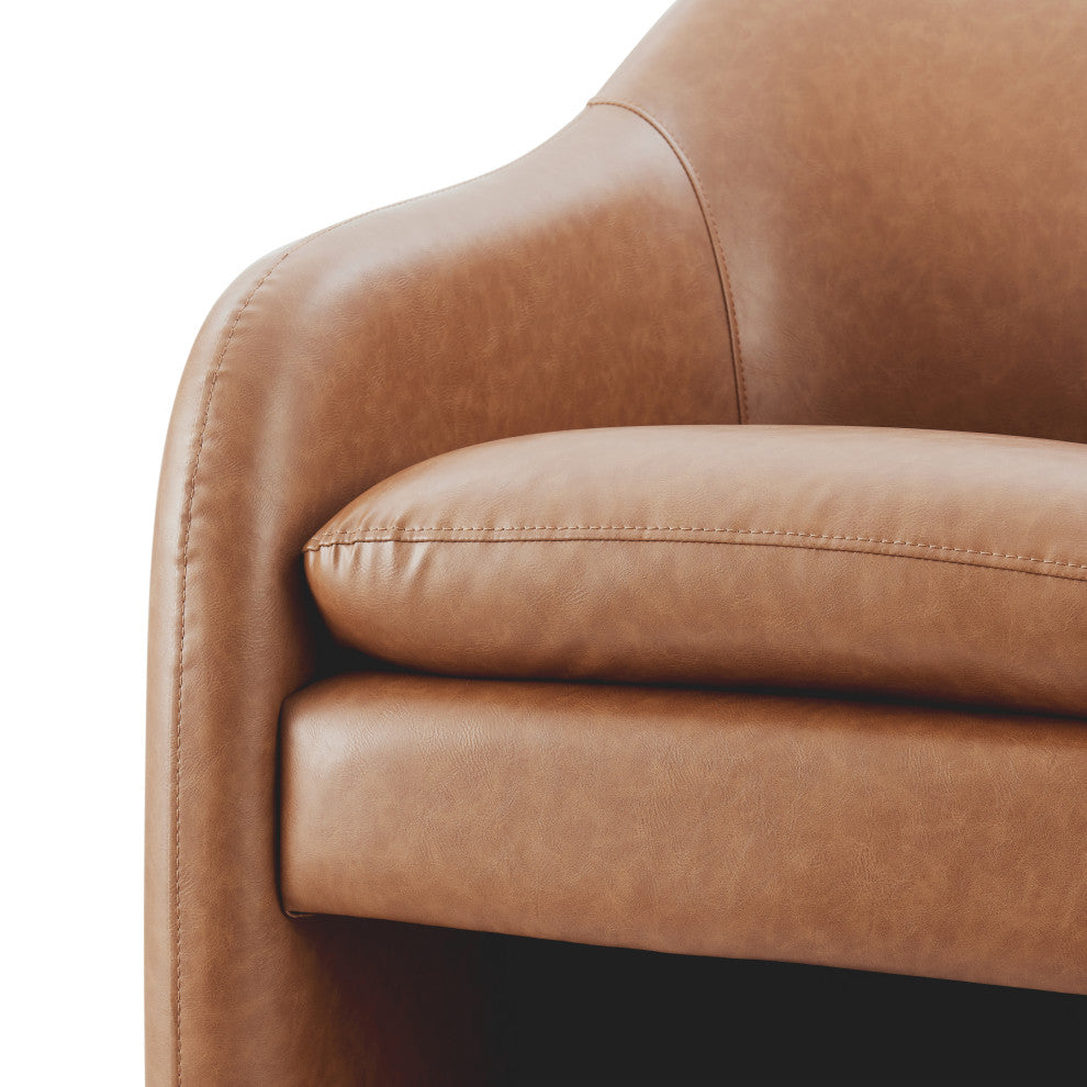 Zella PU Accent Arm Chair, Vintage Cider